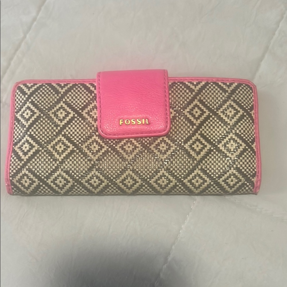 Fossil Women's Pink and Brown Wallet